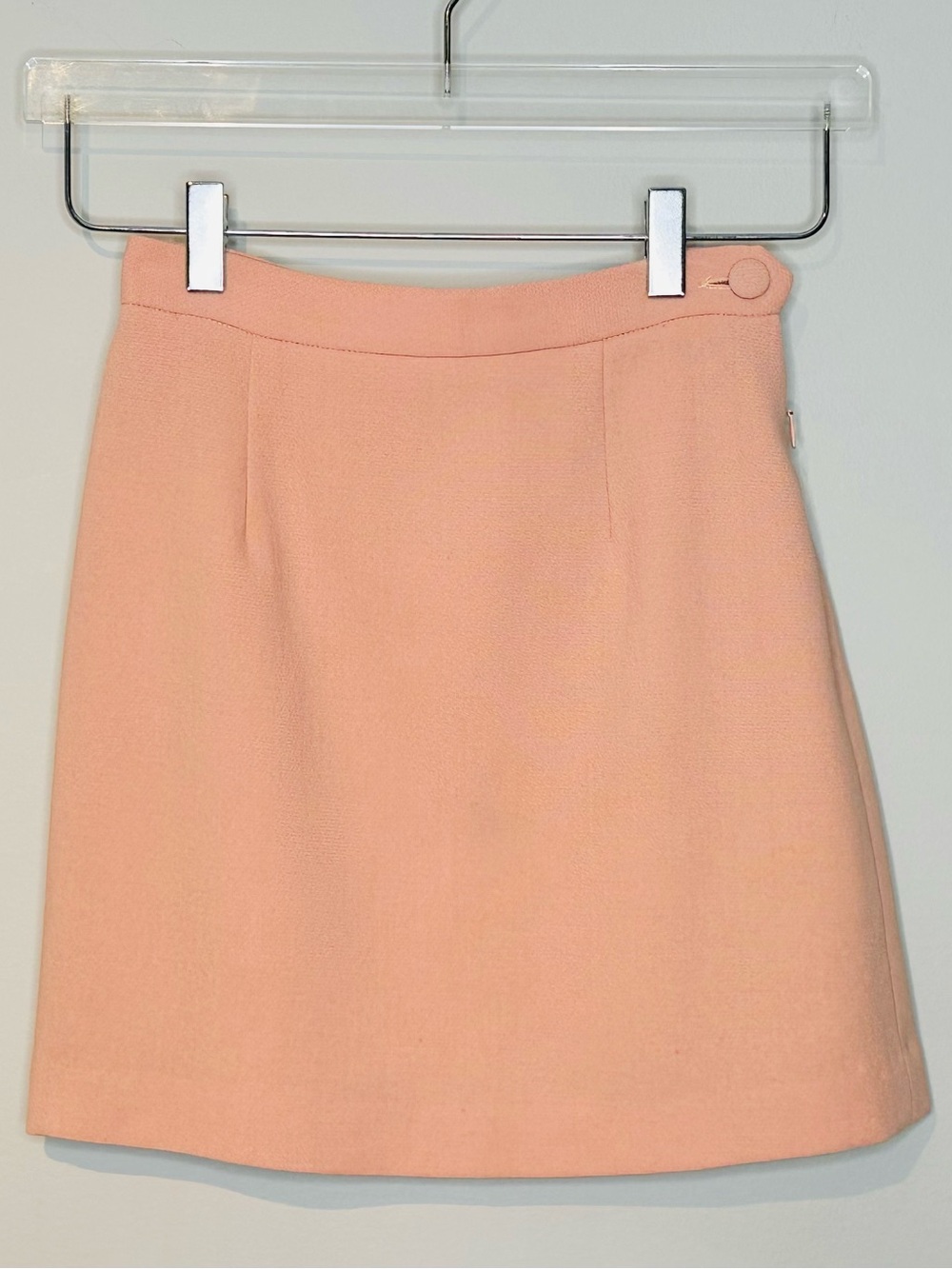 Moschino Peach Pastel Pink Virgin Wool Mini Skirt Vintage